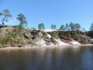 Sand banks of one of the rivers along the Gulf ICW